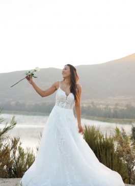 Sexy Strapless Allover Lace Fit-and-Flare Wedding Dress with Sweetheart  Neckline